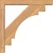 Ekena Millwork Merced Block Smooth Bracket w/ Offset Brace, Western Red Cedar, 3 1/2"W x 18"D x 18"H BKT0402X18X18MRC05SWR - alternate 3